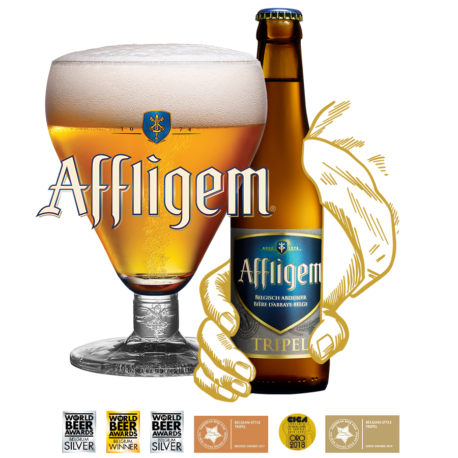 Affligem Tripel fles en glas
